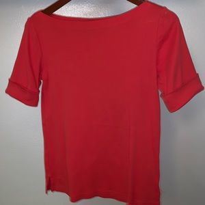 Ralph Lauren quarter sleeve Redish/peach shirt